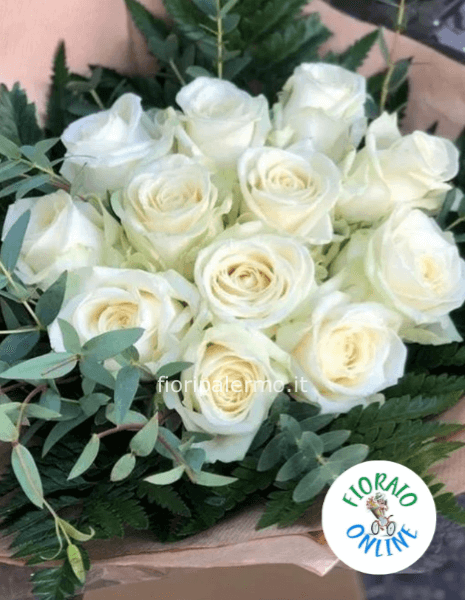Rose colore bianco da comporre in mazzo per numero di steli.