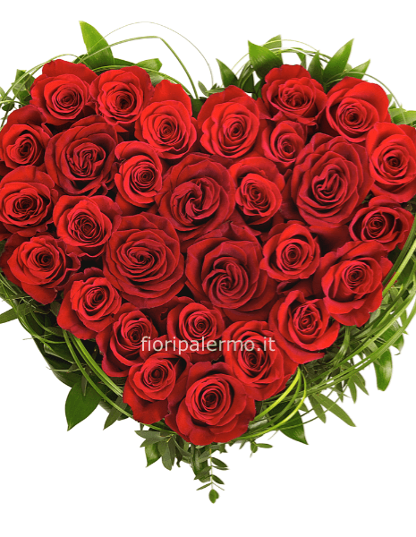 Cuore di rose rosse