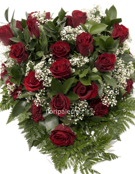 Standard Cuscino Funebre rose rosse e verde decorativo