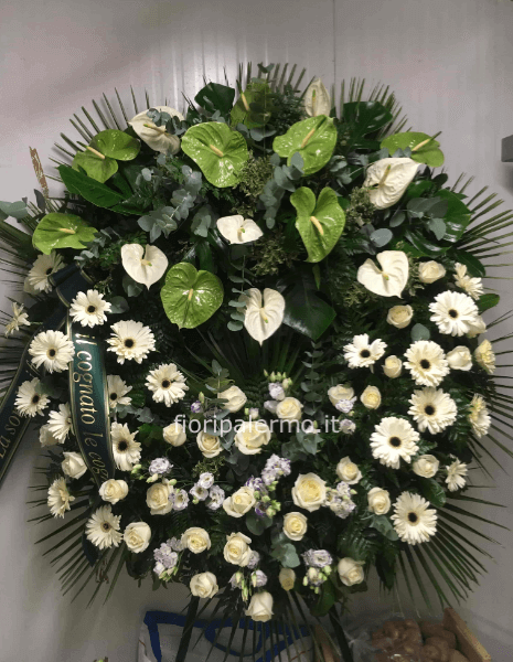 Corona funebre bianca
